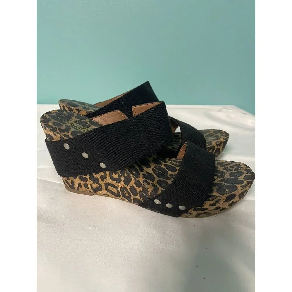 LUCKY BRAND Womens Black Chetta‎ Platform Wedge Sandal 9.5M. S-279